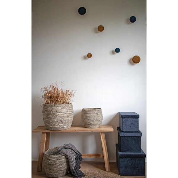 Garderobenhaken Giza (3-teilig) - Samtstoff - Blau