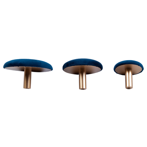 Garderobenhaken Giza (3-teilig) - Samtstoff - Blau