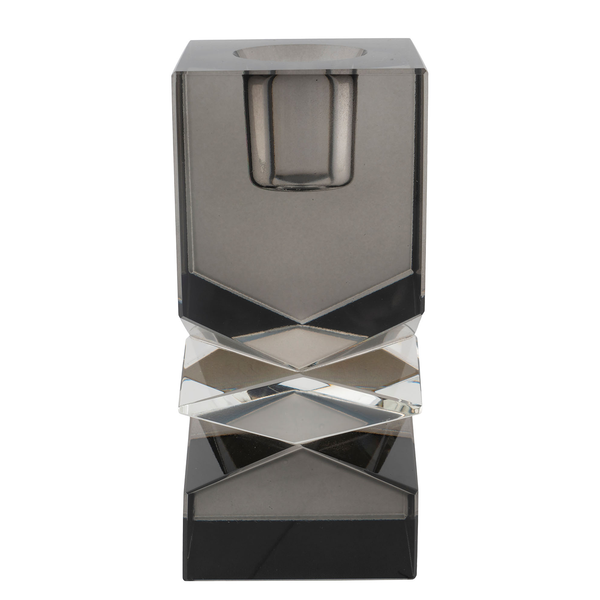 Kerzenhalter Mira - Kristallglas - Grau