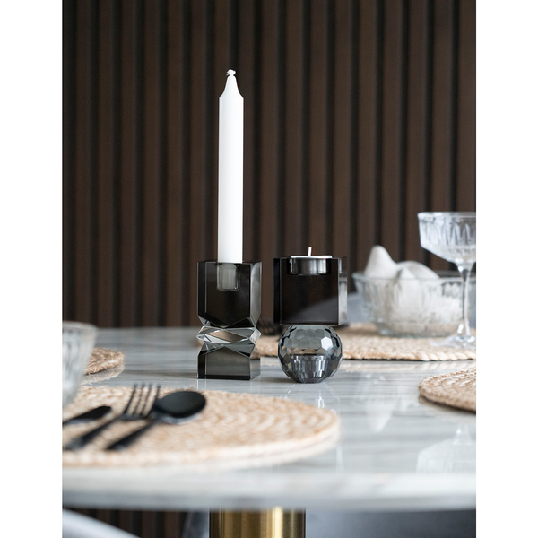 Kerzenhalter Mira - Kristallglas - Grau