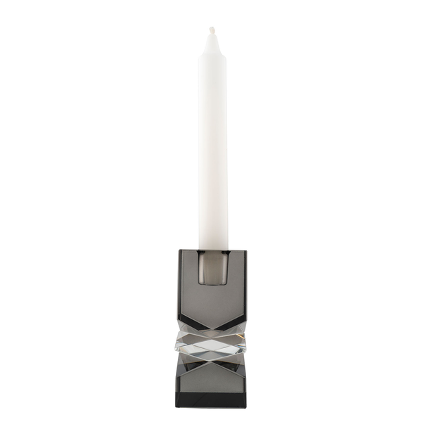 Kerzenhalter Mira - Kristallglas - Grau