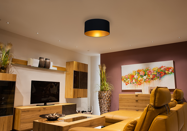 Deckenleuchte Midas III - Baumwollstoff / Stahl - 1-flammig