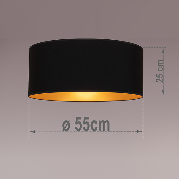 Deckenleuchte Midas III - Baumwollstoff / Stahl - 1-flammig