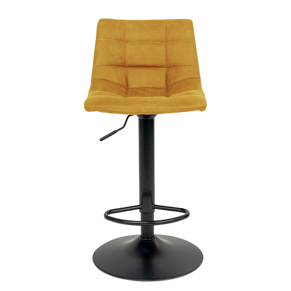 Barstuhl Bazian (2er-Set) - Microfaser / Stahl - Senfgelb