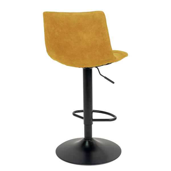 Barstuhl Bazian (2er-Set) - Microfaser / Stahl - Senfgelb