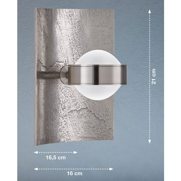 LED-Wandleuchte Braffais - Glas / Eisen - 1-flammig