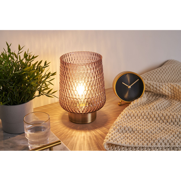 LED-Tischleuchte Sparkling Glamour - Klarglas / Messing - 1-flammig