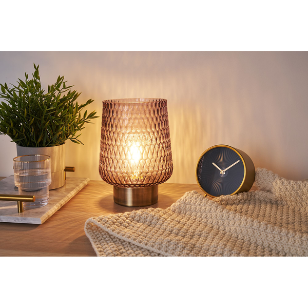 LED-Tischleuchte Sparkling Glamour - Klarglas / Messing - 1-flammig