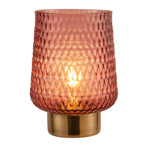 LED-Tischleuchte Rose Glamour - Klarglas / Messing - 1-flammig