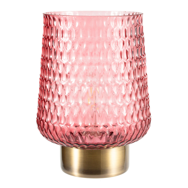 LED-Tischleuchte Rose Glamour - Klarglas / Messing - 1-flammig