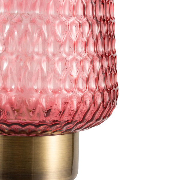 LED-Tischleuchte Rose Glamour - Klarglas / Messing - 1-flammig