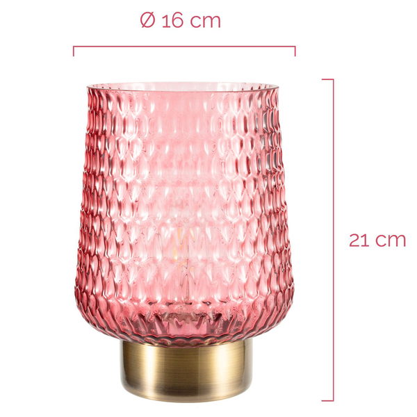 LED-Tischleuchte Rose Glamour - Klarglas / Messing - 1-flammig