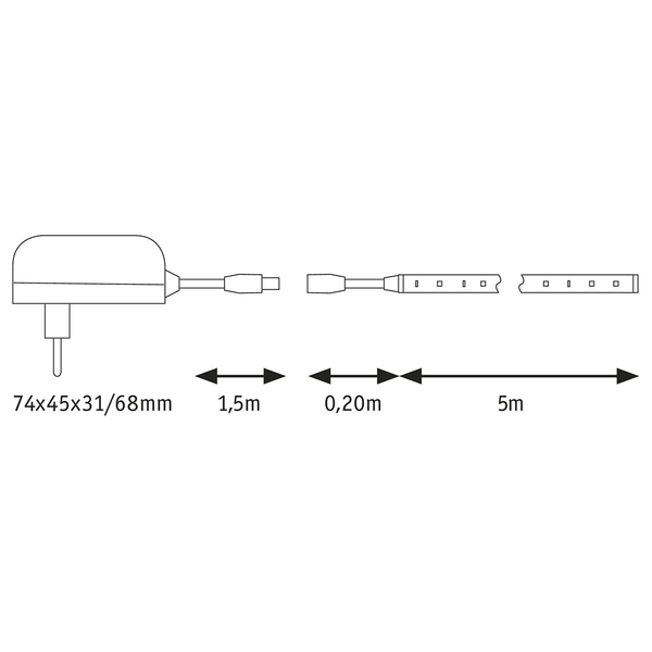 LED-Stripes SimpLED 5m I - Aluminium - 1-flammig