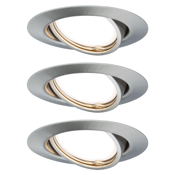 LED-Einbauleuchte Base V - Acrylglas / Aluminium - 3-flammig