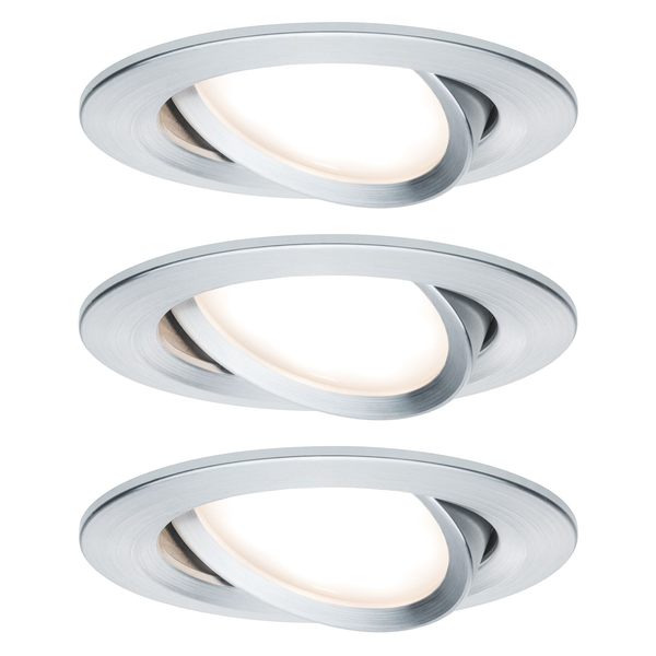 LED-Einbauleuchte Nova VIII - Kunststoff / Aluminium - 3-flammig