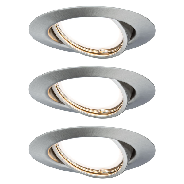 LED-Einbauleuchte Base II - Acrylglas / Aluminium - 3-flammig