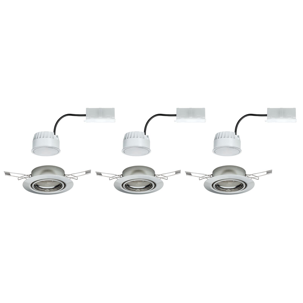 LED-Einbauleuchte Base II - Acrylglas / Aluminium - 3-flammig