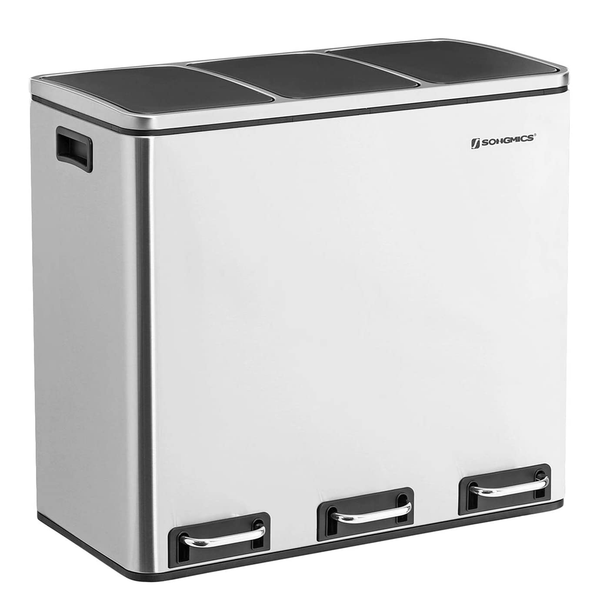 Mülleimer Montferrat II - Stahl / Polypropylen  - Silber / Schwarz