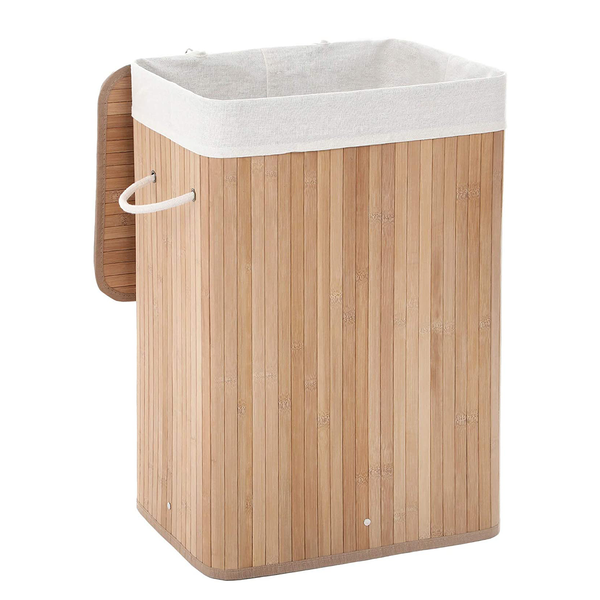 Wäschekorb Mondeville - Bambus / Webstoff - Beige