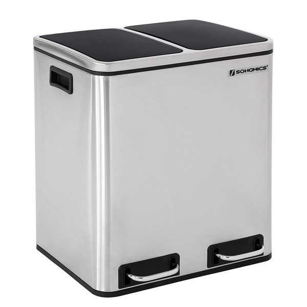 Mülleimer Bonnac - Stahl / Polypropylen  - Silber / Schwarz
