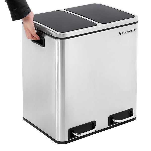 Mülleimer Bonnac - Stahl / Polypropylen  - Silber / Schwarz