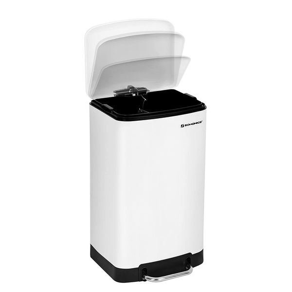 Mülleimer Milizac I - Edelstahl / ABS - Fassungsvermögen: 30 L - Weiß