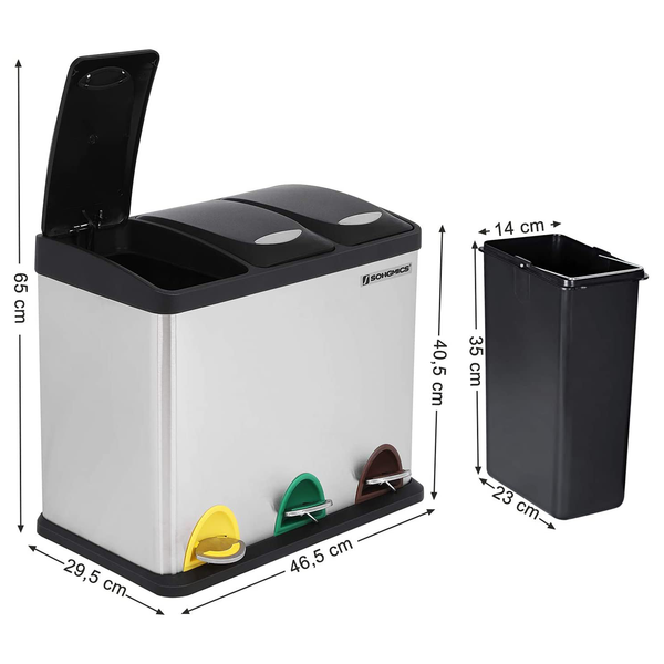 Mülleimer Bosset I - Stahl / Polypropylen - Silber