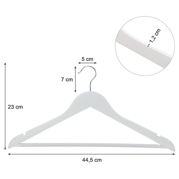 Kleiderbügel Bouvante (20er-Set) - Ahornholz - Weiß / Silber