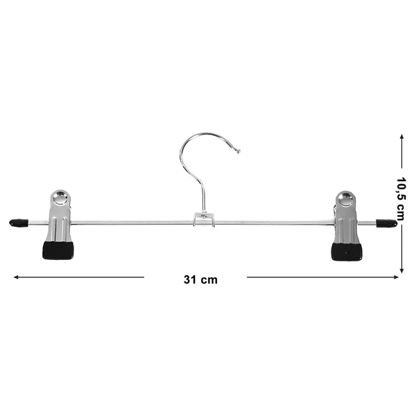 Hosenbügel Barlieu (20er-Set) - Eisen / Chrome - Silber - Breite: 31 cm