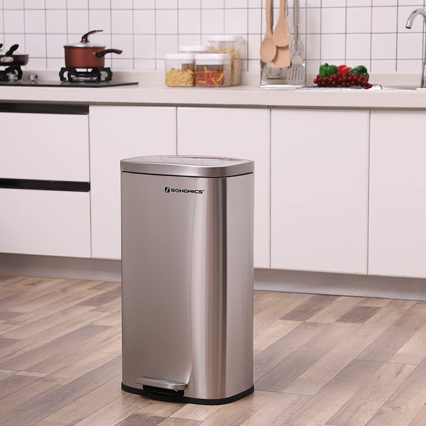 Mülleimer Milizac II - Stahl / Polypropylen - Silber