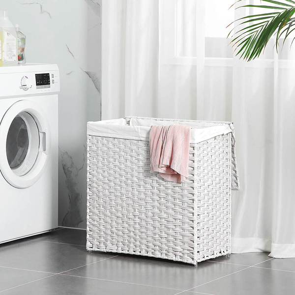 Wäschekorb La Boisse - Eisen / Kunststoff - Weiß - 46 x 60 cm