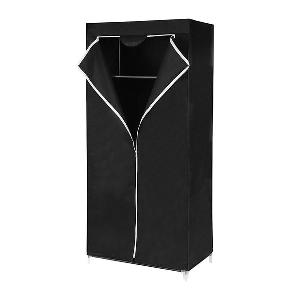 Stoffschrank Branville IV - Vliesgewebe / Eisen - Schwarz
