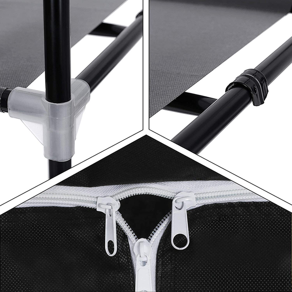 Stoffschrank Branville IV - Vliesgewebe / Eisen - Schwarz