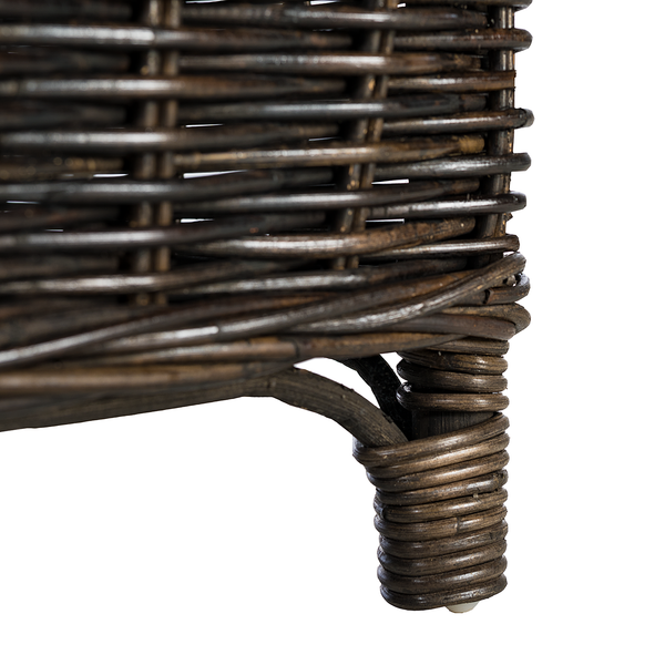 Fußhocker Bedous - Webstoff / Rattan