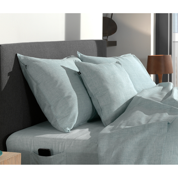 Kissenbezug Lino II - Baumwolle - Mint - 50 x 50 cm