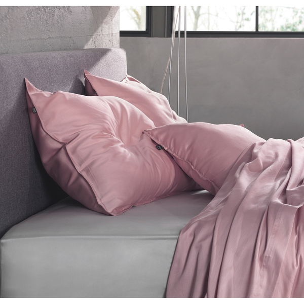 Kissenbezug Satinado II (2er-Set) - Baumwolle Satin - Rosa - 50 x 50 cm