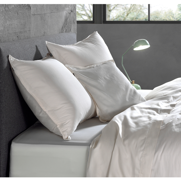 Kissenbezug Satinado II (2er-Set) - Baumwolle Satin - Hellbeige - 50 x 50 cm