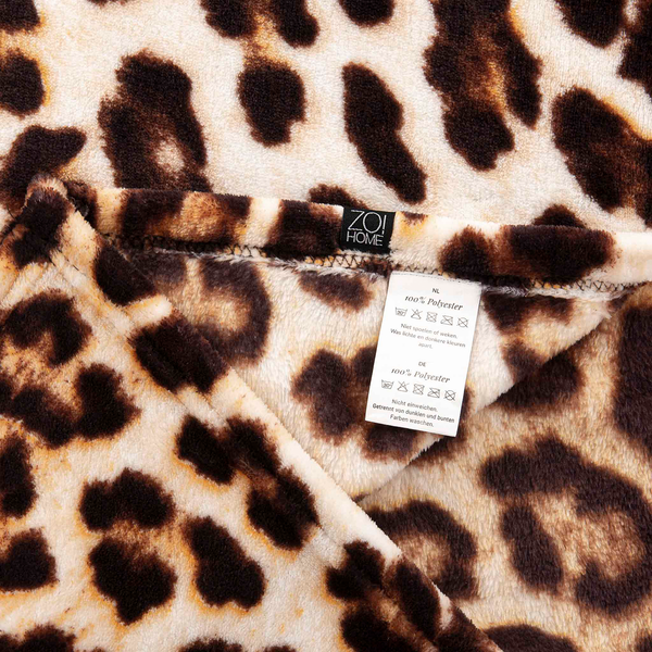 Plaid Leopard - Polyester Fleece - Braun