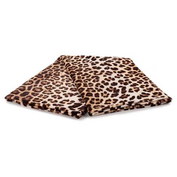 Plaid Leopard - Polyester Fleece - Braun