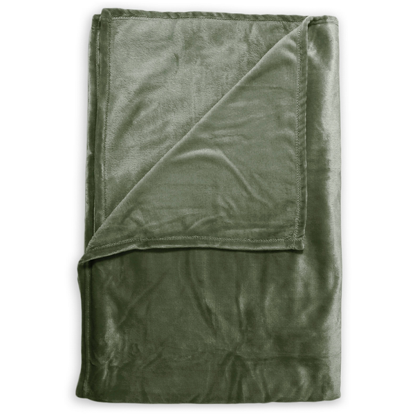 Plaid Cara - Polyester Fleece - Olivgrün