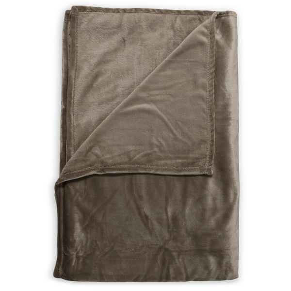 Plaid Cara - Polyester Fleece - Taupe