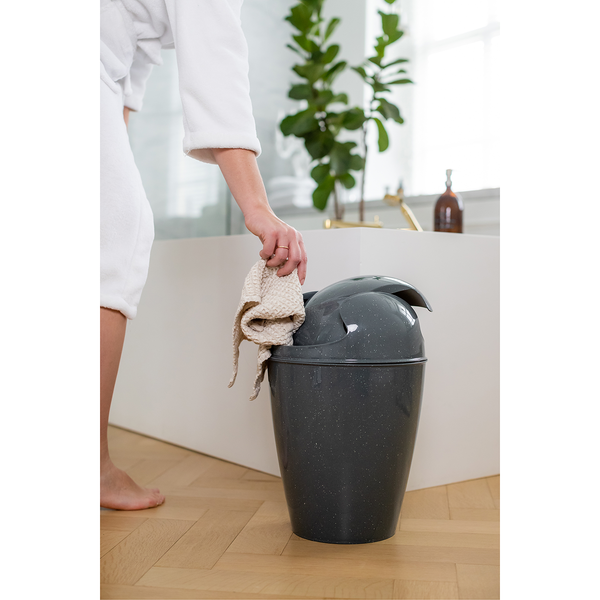 Schwingdeckeleimer Del Recycled - TPE - Grau - Fassungsvermögen: 12 L