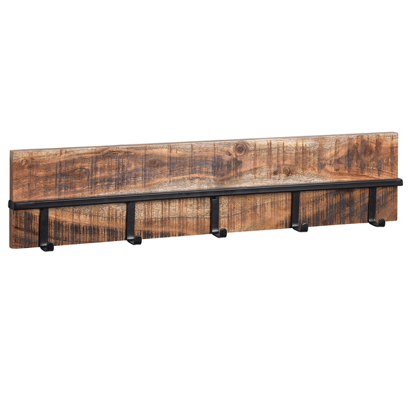 Garderobenleiste Le Russey II - Mango massiv / Metall - Mango / Schwarz