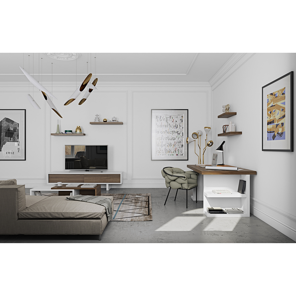 Wandboard Balda - Echtholzfurnier - Walnuss - Breite: 90 cm