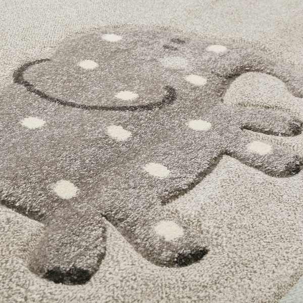 Kinderteppich Lucky Zoo 2.0 - Kunstfaser - Silber - 80 x 150 cm