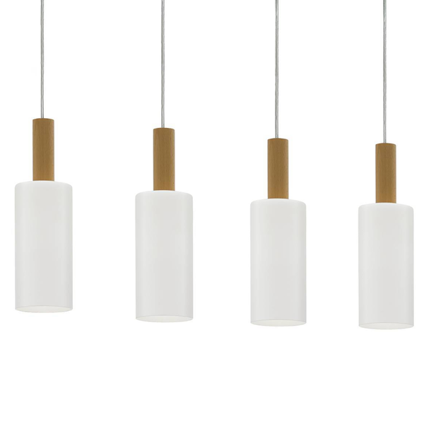 Pendelleuchte Oakham I - Satiniertes glas - 4-flammig