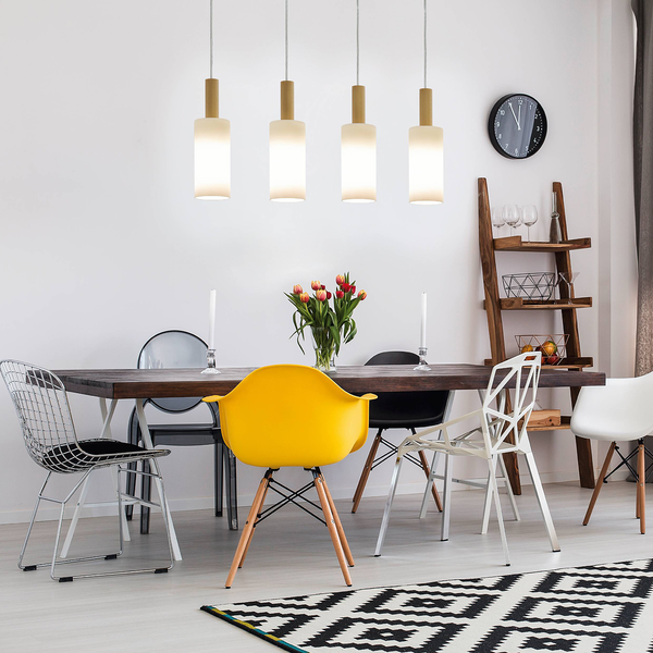 Pendelleuchte Oakham I - Satiniertes glas - 4-flammig