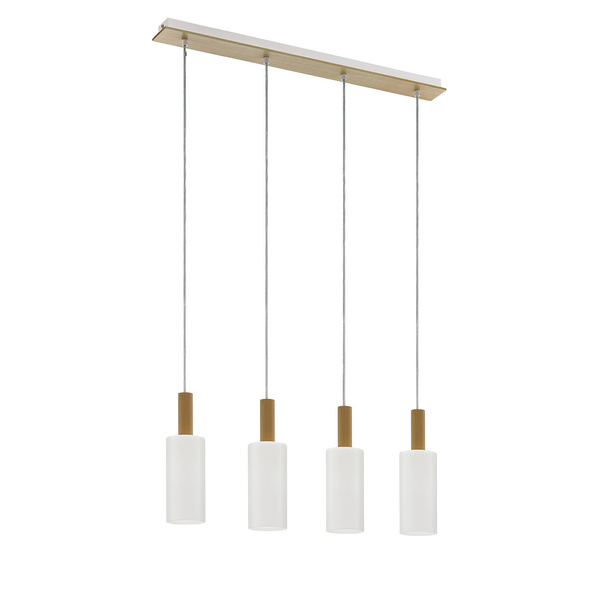 Pendelleuchte Oakham I - Satiniertes glas - 4-flammig