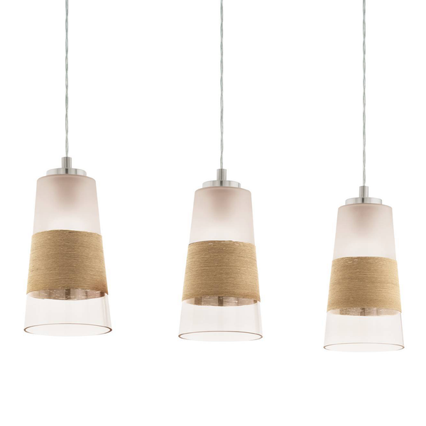 Pendelleuchte Burnham - Klarglas / Stahl - 3-flammig