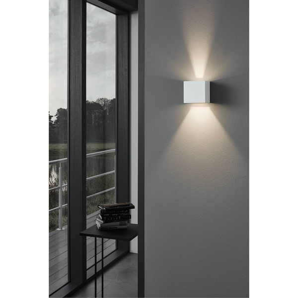 LED-Wandleuchte Calpino - Aluminium - 2-flammig - Weiß